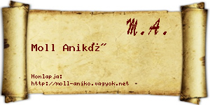 Moll Anikó névjegykártya
